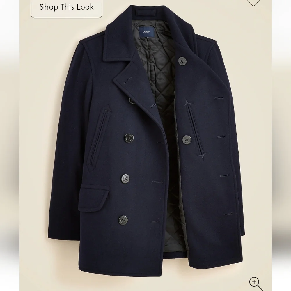 J Crew Dock peacoat in wool blend with PrimaLoft® CO038 Size L NWT Navy